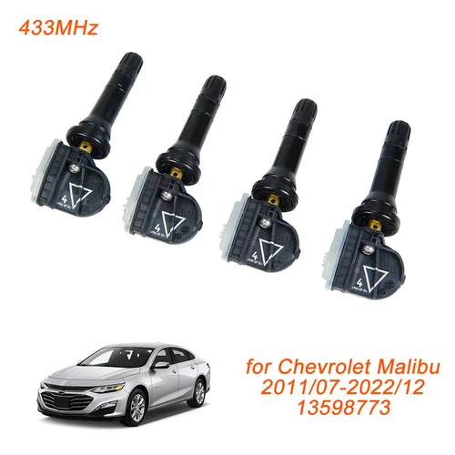 Imagen 1 del producto 13598773 1/4 Uds 433MHz TPMS Sensor de monitoreo de presión de neumáticos para Chevrolet Aveo Bolt Camaro Captiva Malibu Orlando Suburban Volt