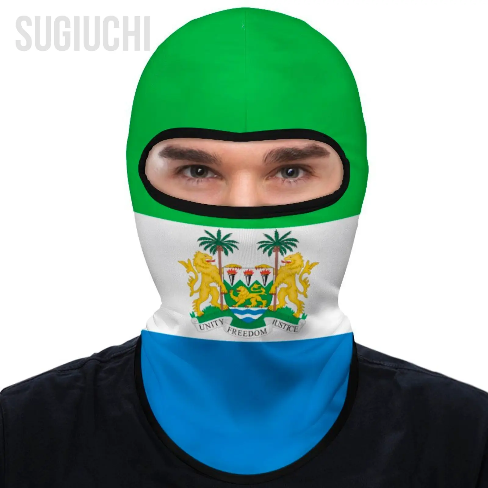 Sierra Leone Flag Outdoor Cool Sunscreen Motorcycle Face Moto Biker Wind Cap Mask Stopper Windproof Bicycle Cycling Headgear