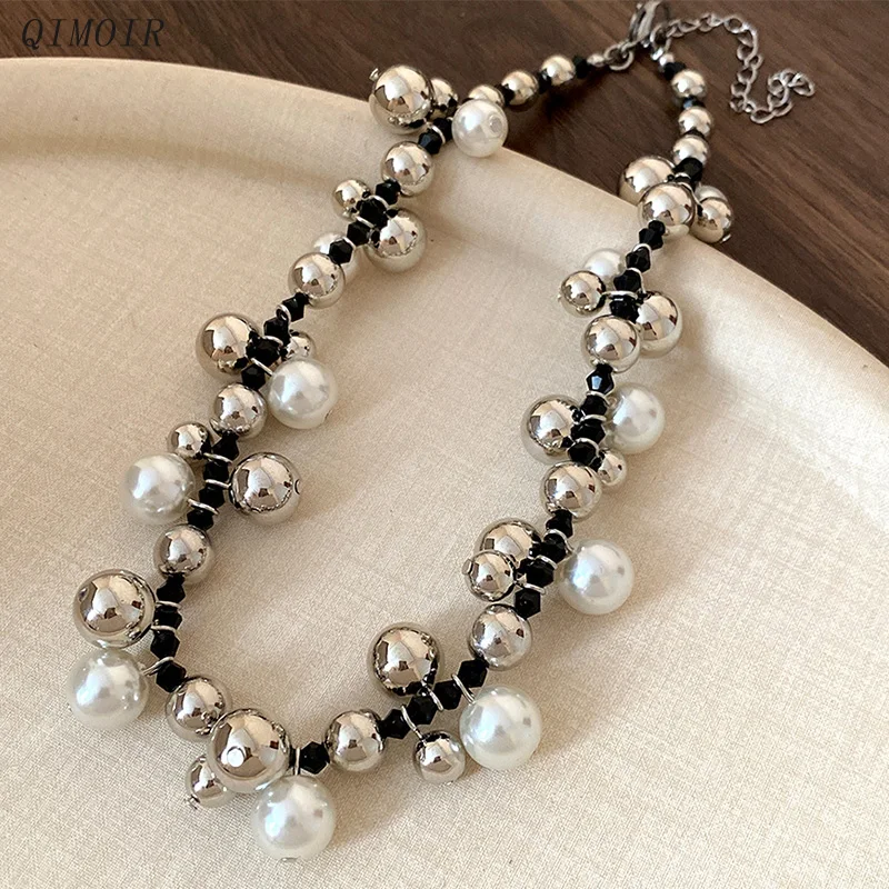 Imitation Pearl Beaded Necklace For Women CCB Fashion Jewelry Short Trendy New Style Daily Accessories Wholesales Gifts C2055
