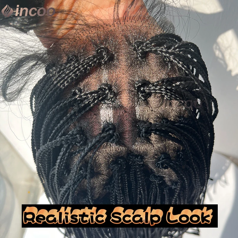 

Synthetic Micro Middle Part African Braided Wigs 12" Short Bob Box Braid Wig 6*6 Faux Locs Braid Lace Front Wigs for Black Women