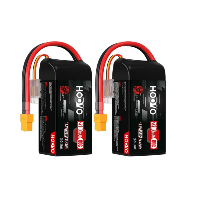 HOOVO 2Pcs Lipo Battery 3S 11.1V 80C 2200mAh Lipo Battery Softcase with Deans Connector for RC Quadcopter Helicopter Airplane