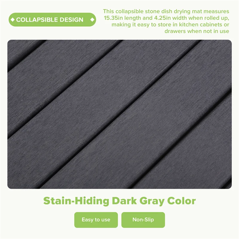 Dish Mat For Kitchen Counter, Instant Drying Pad, Diatomaceous Earth Water Absorbing Mat, Foldable-Best Selling