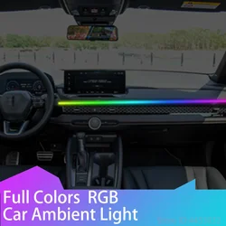 Universal For Honda Civic Accord CR-V HRV Jazz Vezel LED Car Ambient Light Dashboard RGB Hidden Flowing Lamp 64 colors USB 1.1m