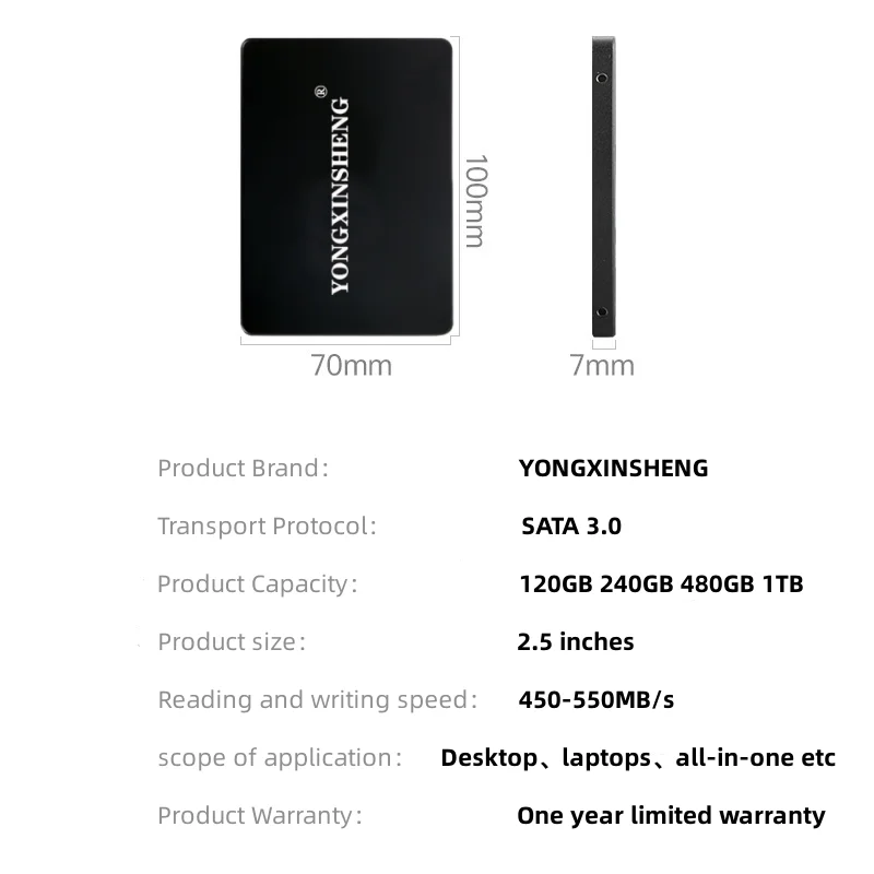 2.5''Sata3 Ssd 120gb 128gb 240gb 256gb 480gb 512GB 1TB Hdd