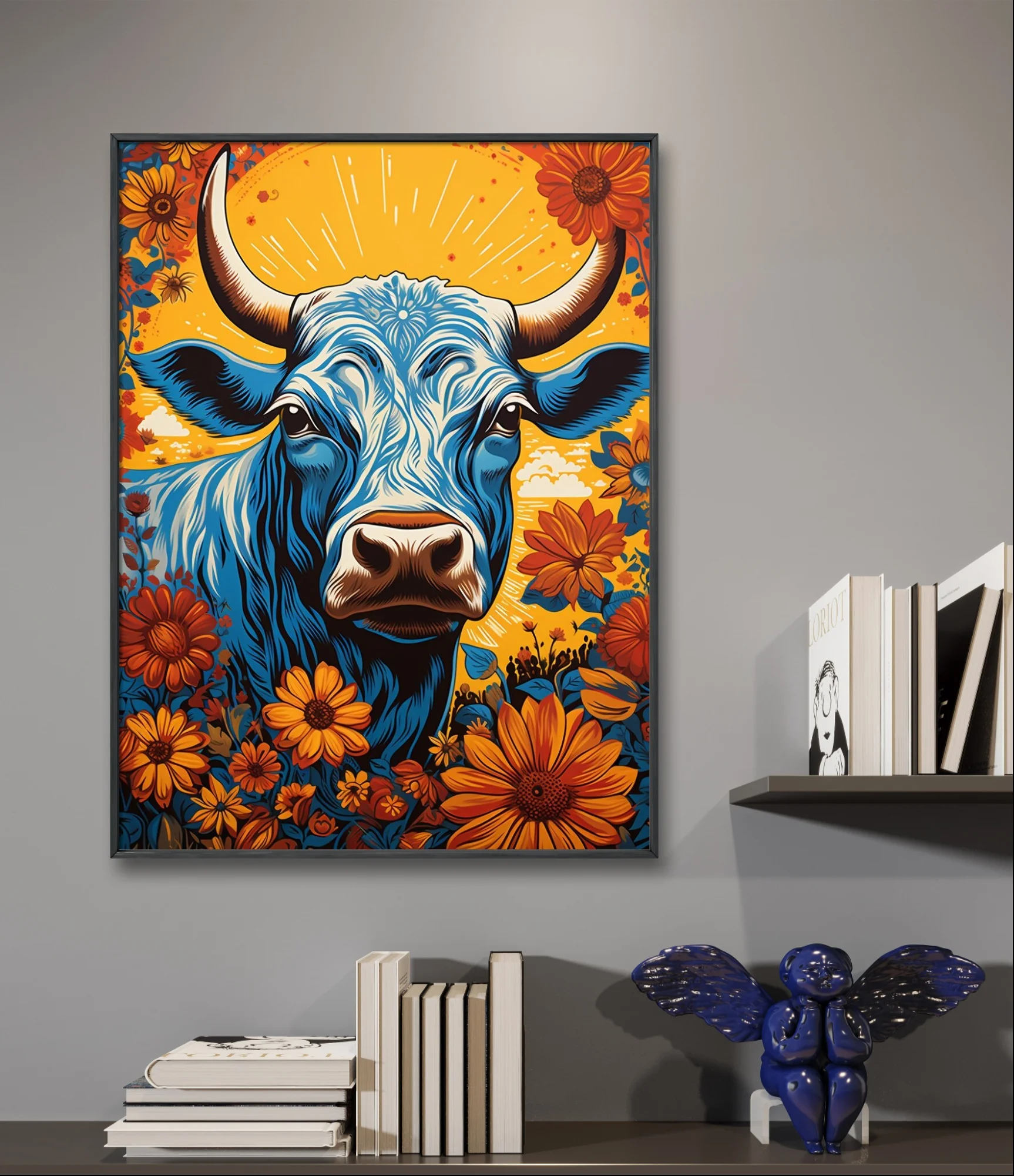 Dairy Cow 5D Diamond Painting Grassland Cow And Flowers Full Square/Round Diamond Embroidery Cross Stitch Mosaic Hand Home Decor