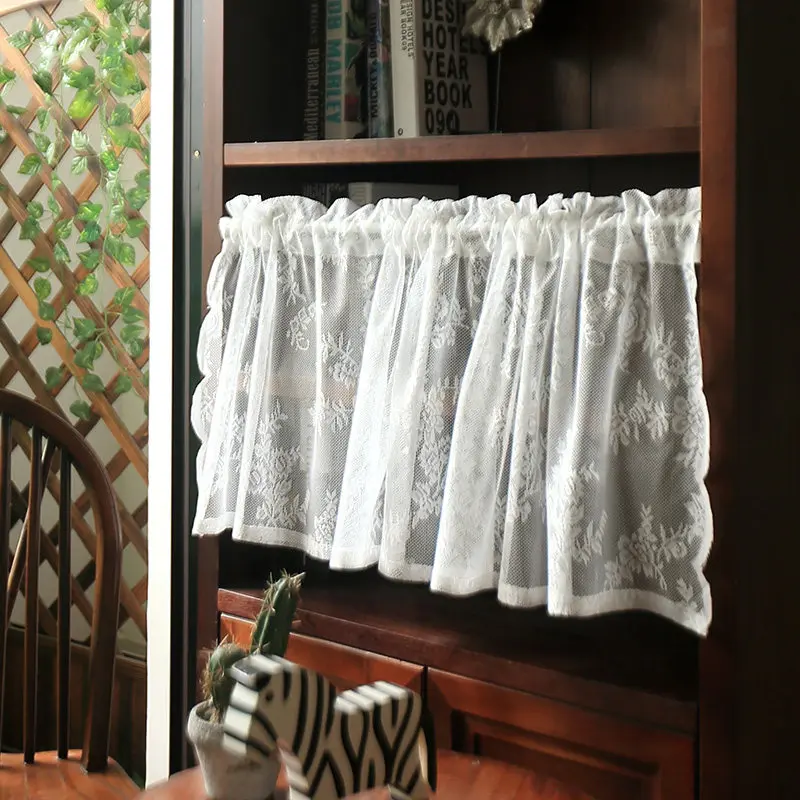 Lace Mesh Half Curtain Embroidered Coffee Curtain Rod Curtain Suspender Curtain Cupboard Curtain Curtain Small Short Curtain