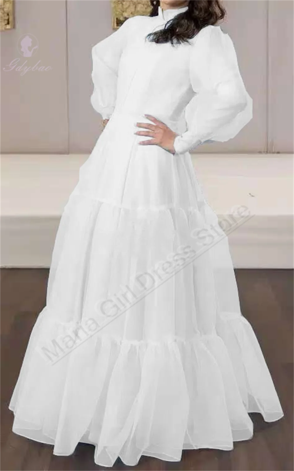 Vestido de fiesta de boda personalizado azul cielo para hermanas nupciales estilo largo de manga completa para cumpleaños de niños de primera comunión