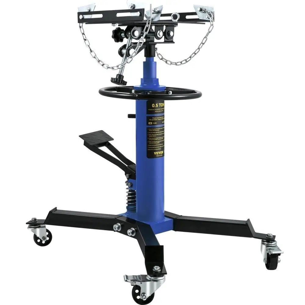 

Transmission Jack, 33"-67" High Lift, 1100 lbs Hydraulic Telescoping Transmission Jack, 2-Stage Floor Jack Stand 1/2 Ton