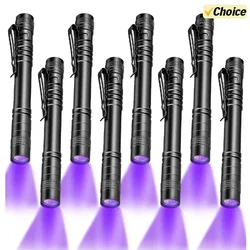 LED Ultraviolet Flashlight Portable Lantern Ultraviolet Black Light Pen Clip Carpet Pet Urine Detector Camping Outdoor Lighting