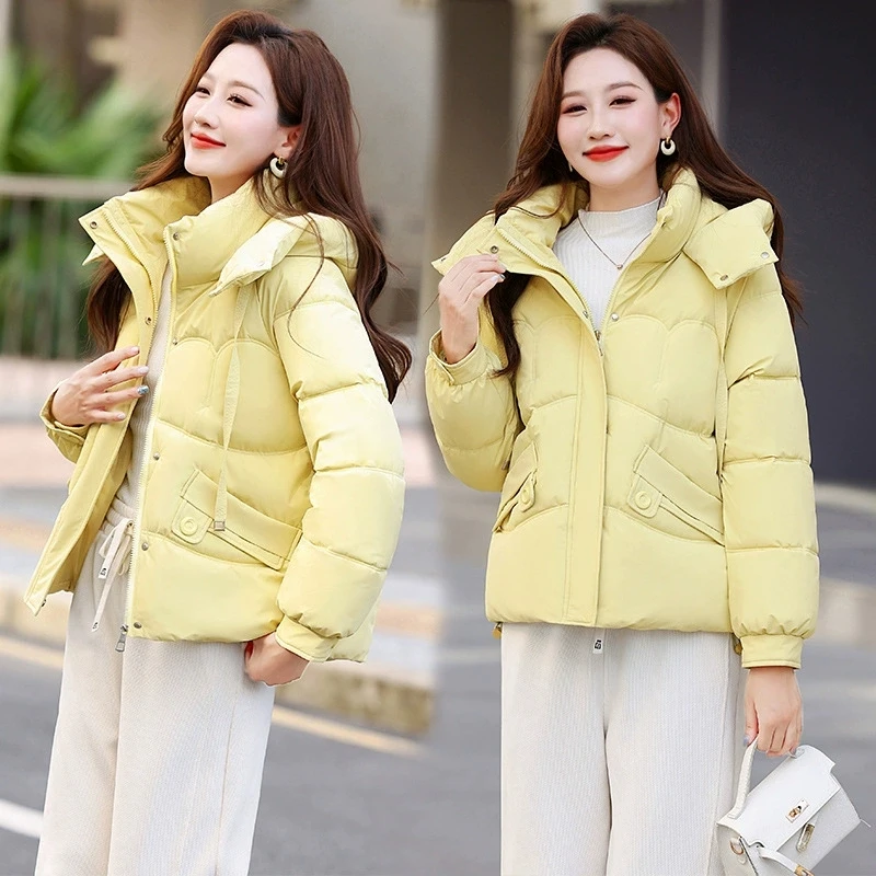 New Winter Jacket Women Parkas Down Cotton Padded Jacket Warm Thick Short Coat Korean Loose Hooded Parkas Female Outwear