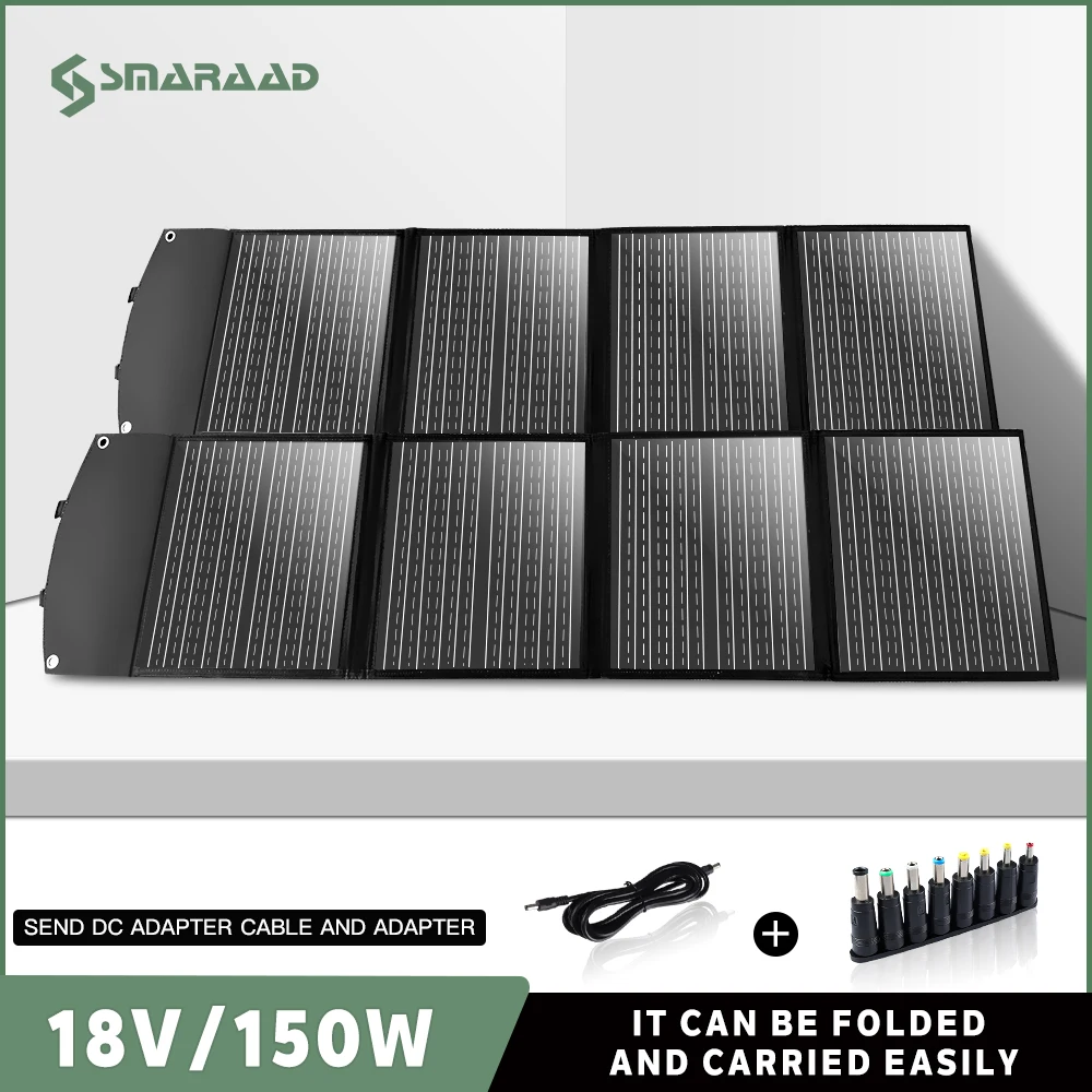 SMARAAD Foldable Solar Panel 150W400W 18V Waterproof DC Charging Line Charging Controller Camping RV To Household 220V