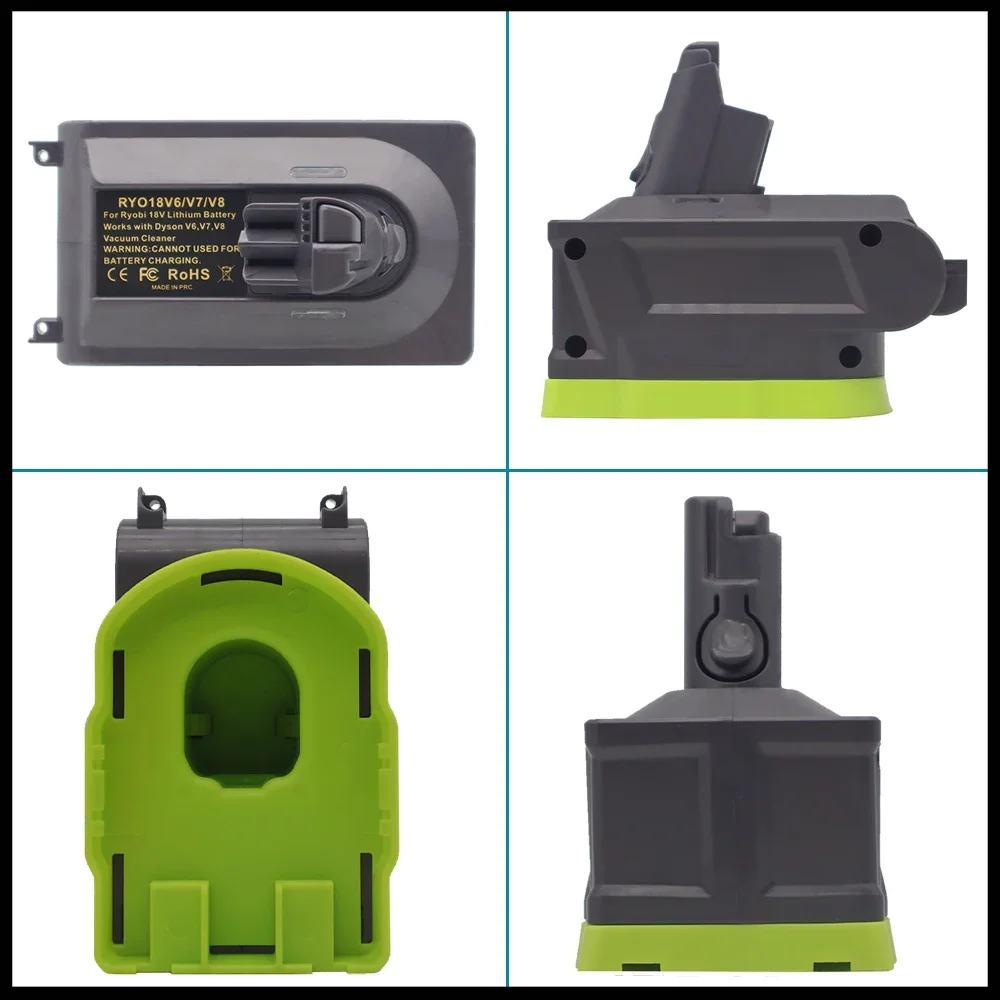 RYO18V6/V7/V8 Battery Adapter Converter for Ryobi 18V Li-ion Battery Converted To for Dyson V6 V7 V8 Series Vacuum Cleaners P108