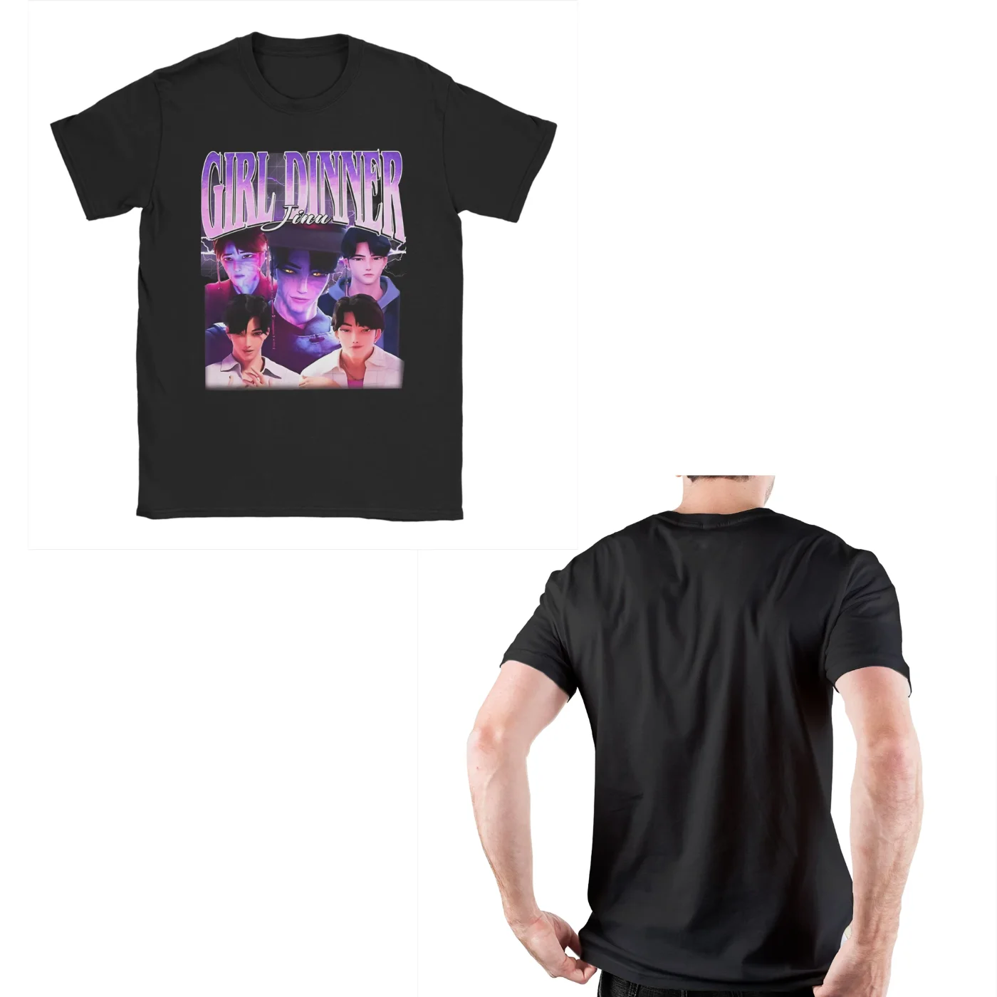 الرجال تي شيرت فتاة عشاء Jinu Kpop شيطان هنتر الشرير مضحك 100% القطن تيز قصيرة الأكمام تي شيرت Crewneck الملابس حجم كبير