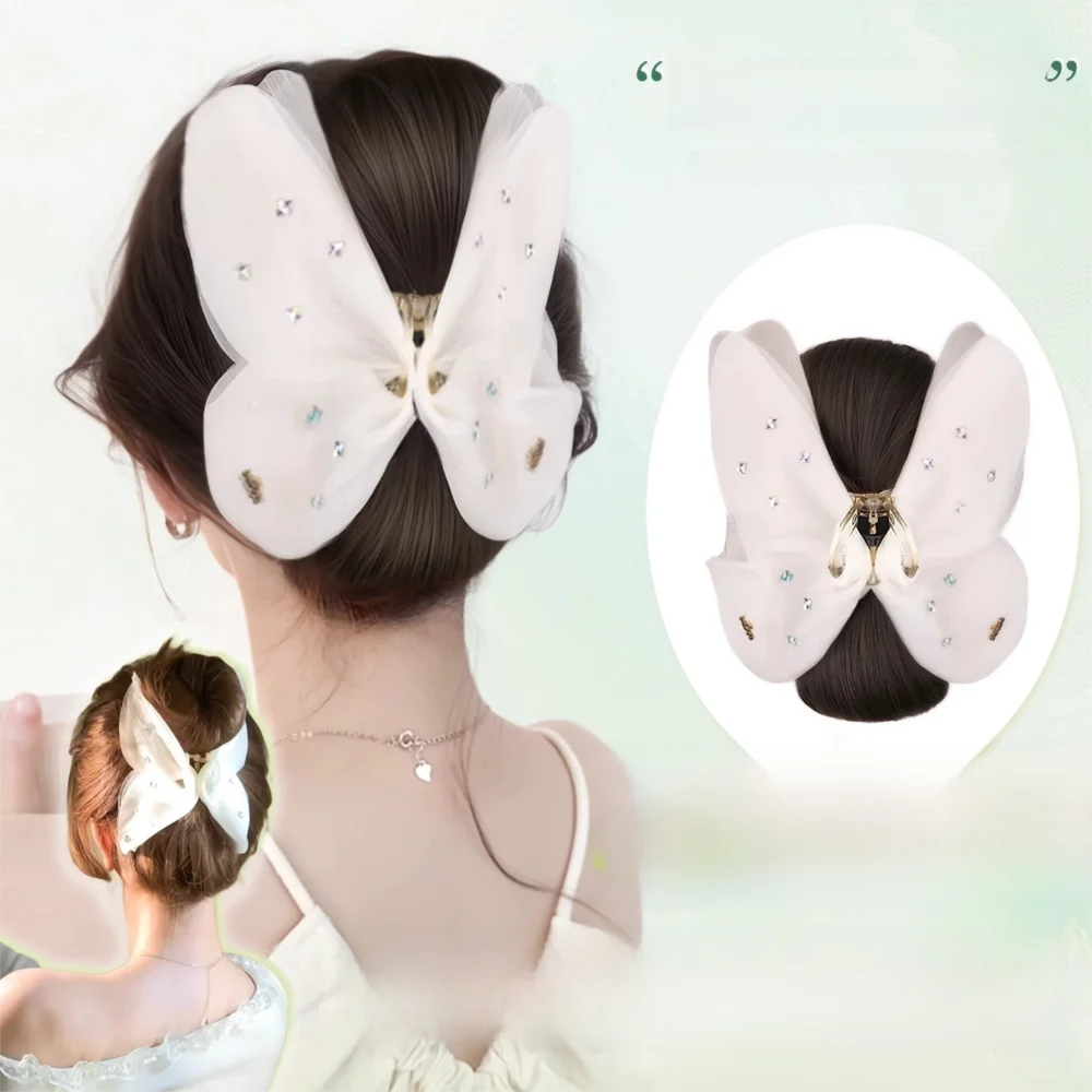 

New Synthetic Hair Bun Claw Clip Natural Butterfly Wig Hair Clip Fluffy Hairpiece Women
