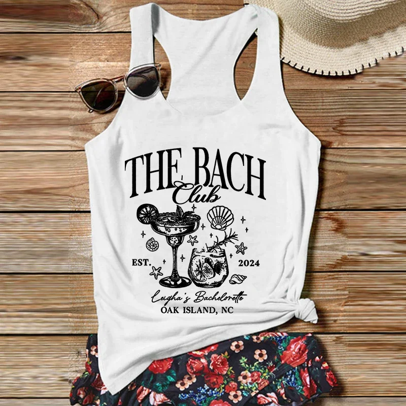 Beach Party Tank Top Bachelorette Womens Tops Miami Beach White Top Bridal Party Women Clothes Beach Wedding m