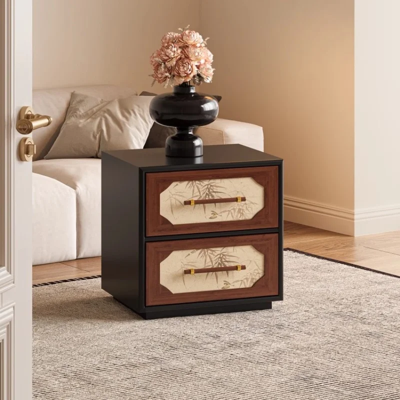 طاولة بجانب السرير من الخشب الصلب، منضدة متينة، أثاث غرفة نوم مصنوع يدويًا، حامل ليلي يدوم طويلاً، ديكور داخلي للمنزل #5