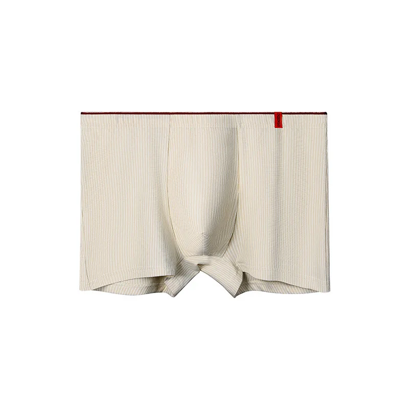 

First Color Cotton Underwear Japanese Mid-waist Flat-angle Striped Boys' Underwear Combed Cotton Boxer Shorts Head Cw13150
