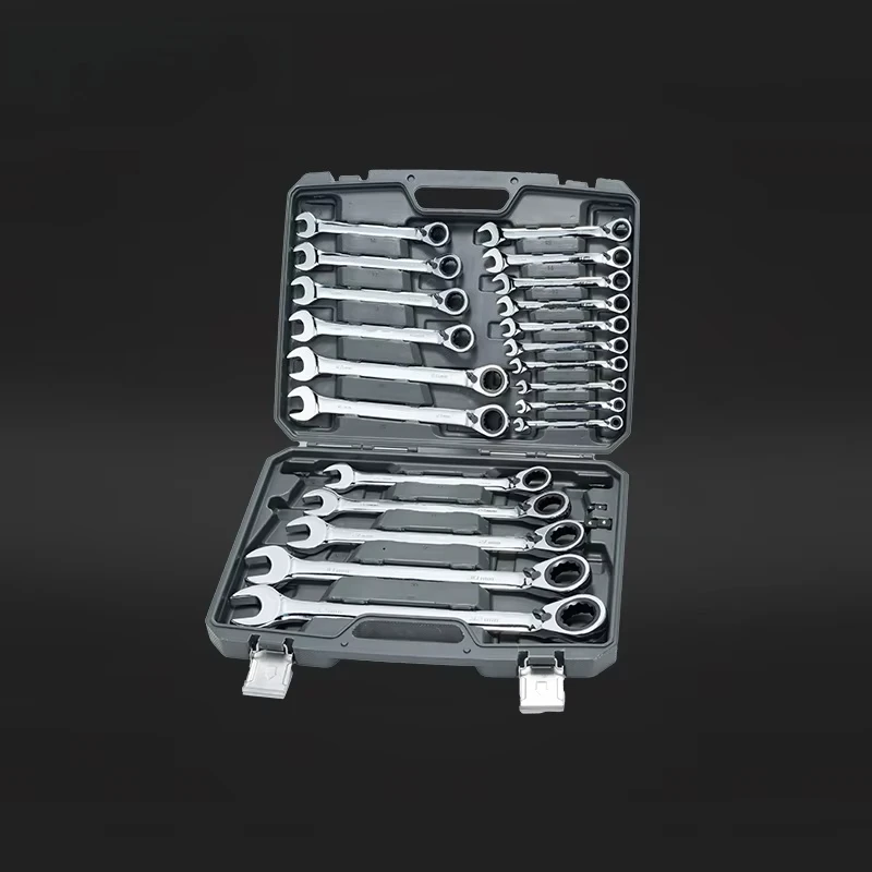 

23 PCS High Torque 72 Teeth Reversible Open End with Ring Ratchet Wrench Set (6-33mm) for Mechanics