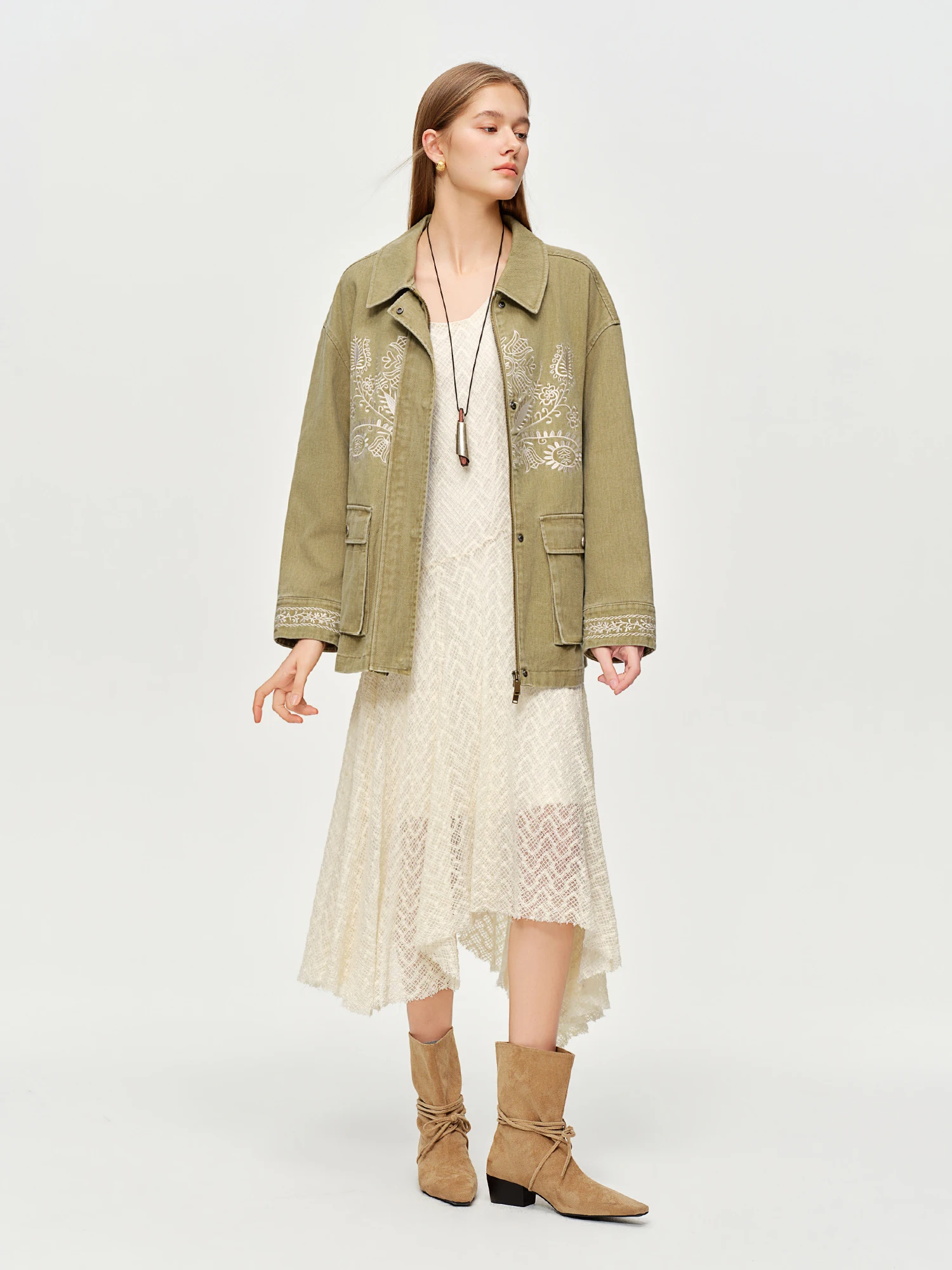 DUSHU Retro Embroidered Denim 2026 Spring New Arrival Fashionable Casual Short Jacket Personality Streetwear Commuting Coats - Image 2