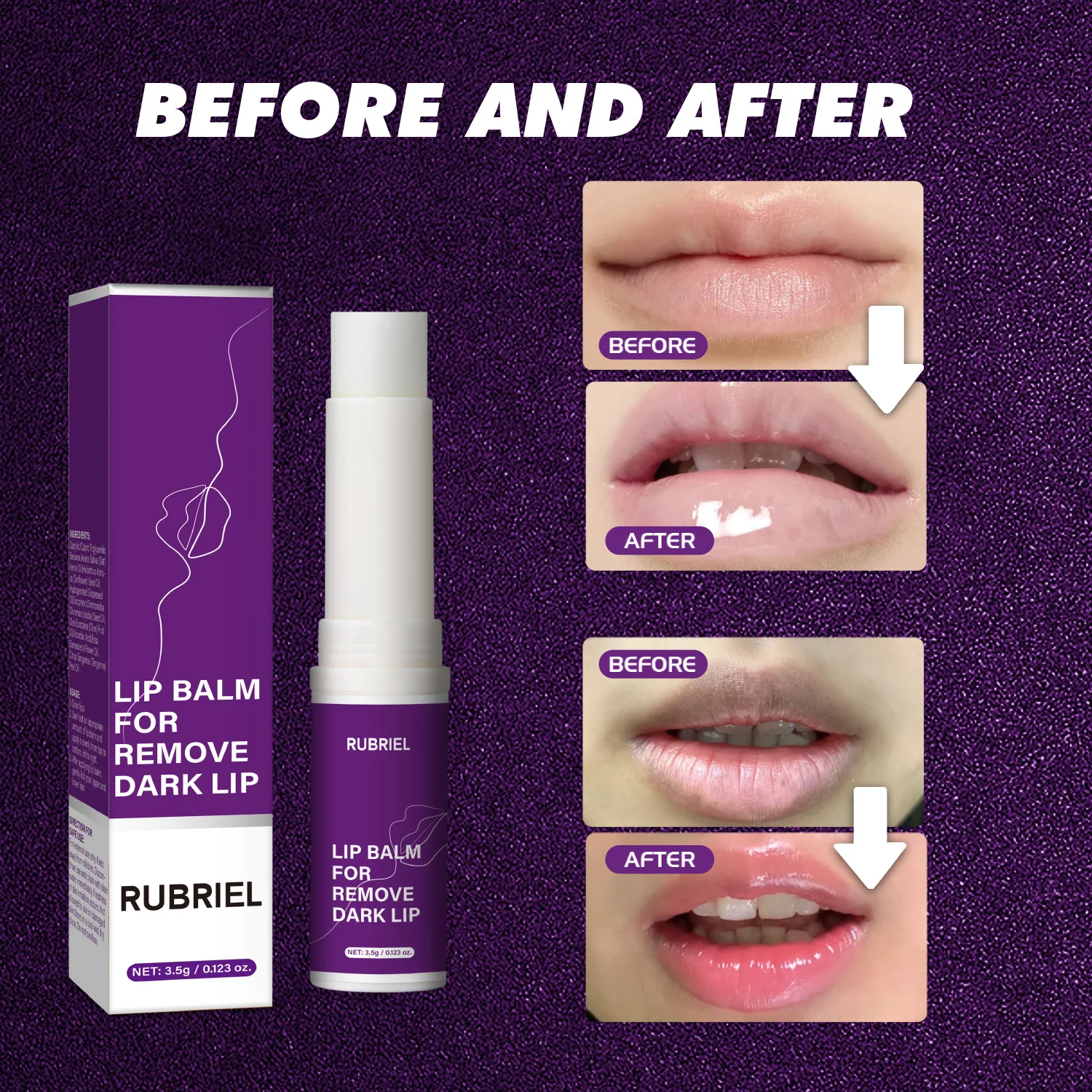 

Lip Balm for Remove Dark Lip Lightening Melanin Mask Gloss Exfoliating Lip Treatment Long-lasting Hydration Pre-Makeup Care.