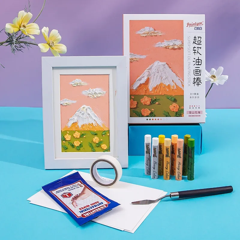 Heavy Color Oil Painting Stick DIY Painting Decompression Set Box Professional Oil Painting Stick Set Box Heavy Color 8 Colors