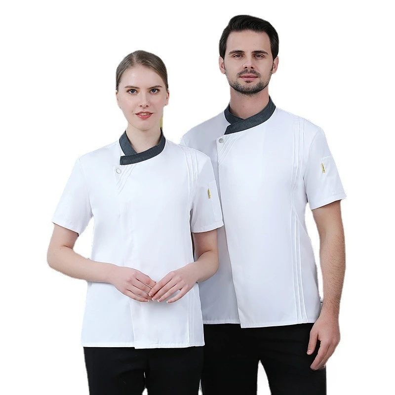 

Catering Chef Special Overalls Short Sleeves High-end Hotel Western Food Restaurant Kitchen Canteen Men's Summer Ventilation