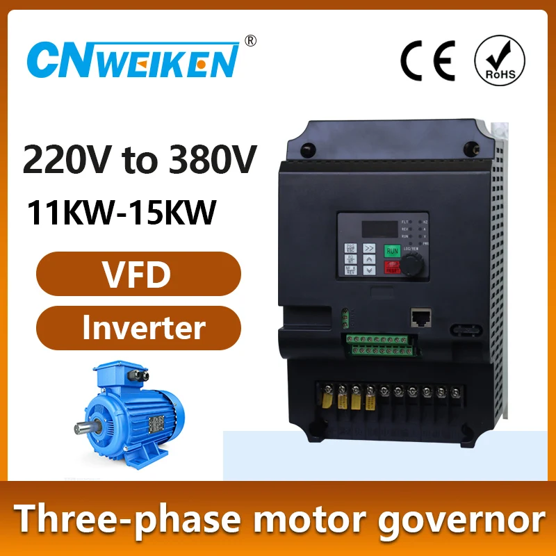 Imagem -02 - Conversor de Freqüência Vfd para Controle de Velocidade do Motor Monofásico 220v ca para Phase 30kw 50hz a 60hz 220v 380v