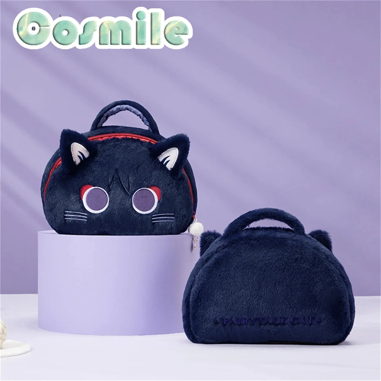 Genshin Impact Official Original Scaramouche Kunikuzushi Sanbing Wanderer Cat Neko Cosplay Plush Cosmetic Storage Bag Handbag