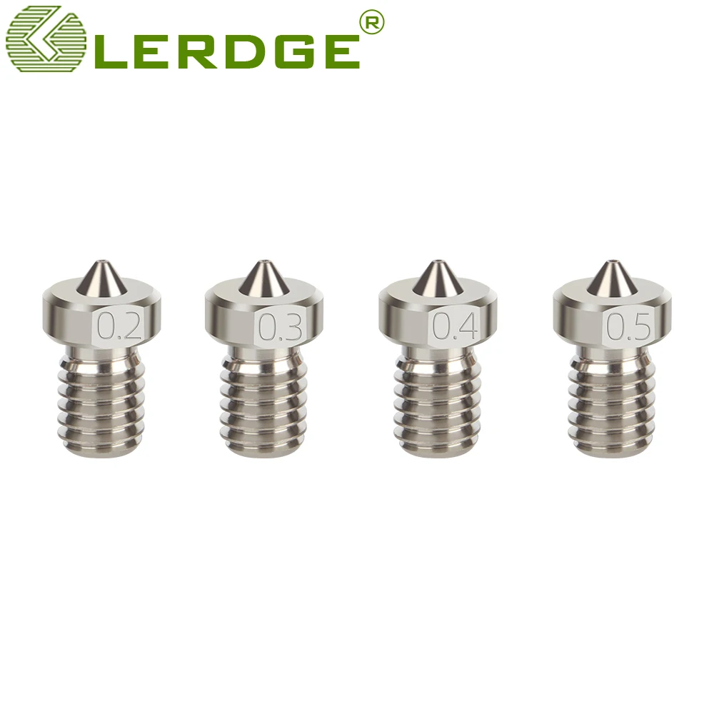 Lerdge Titanium v6 nozzle 0.2/0.3/0.4/0.5mm High hardness 3D printer Nozzles for 1.75mm PLA ABS TPU PETG filament