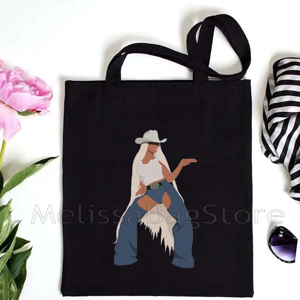 Love Beyonce Singer Poster Fan Cute Gifts Men Women Girls Canvas Tote Bag Shoulder Shopper Cotton Handbag Shopping Hand Bags