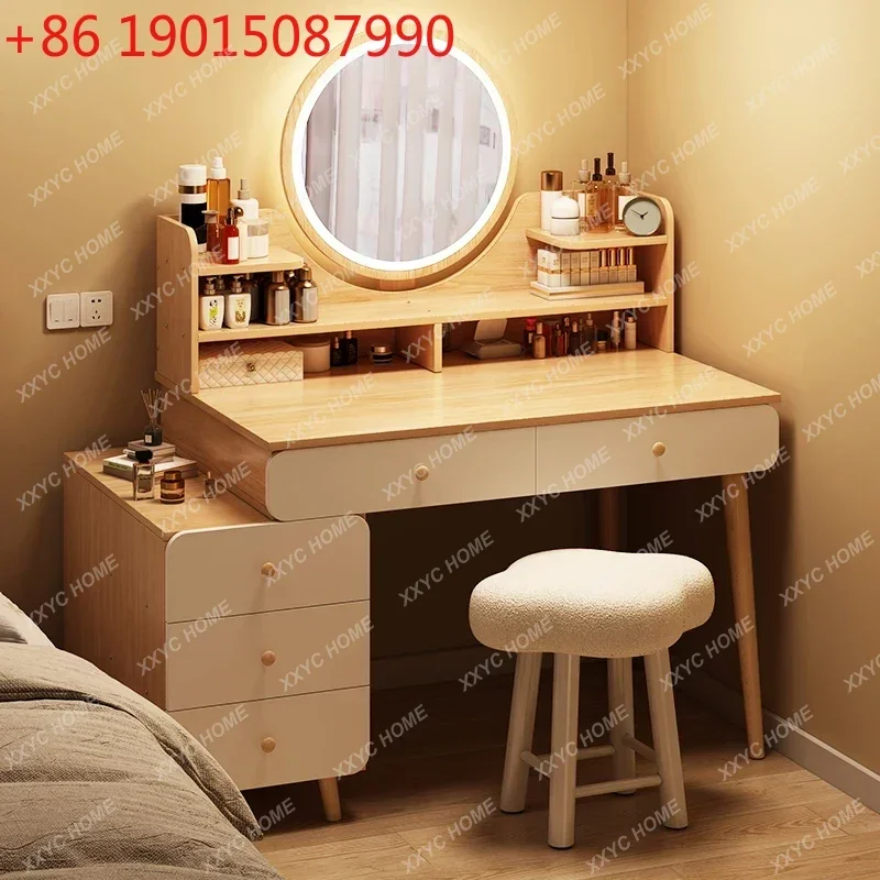 XXHolder Bedroom Dressing Table Luxury Baby Mirror Vanity Dressing Table Mobile Modern Coiffeuse De Chambre Home Furniture