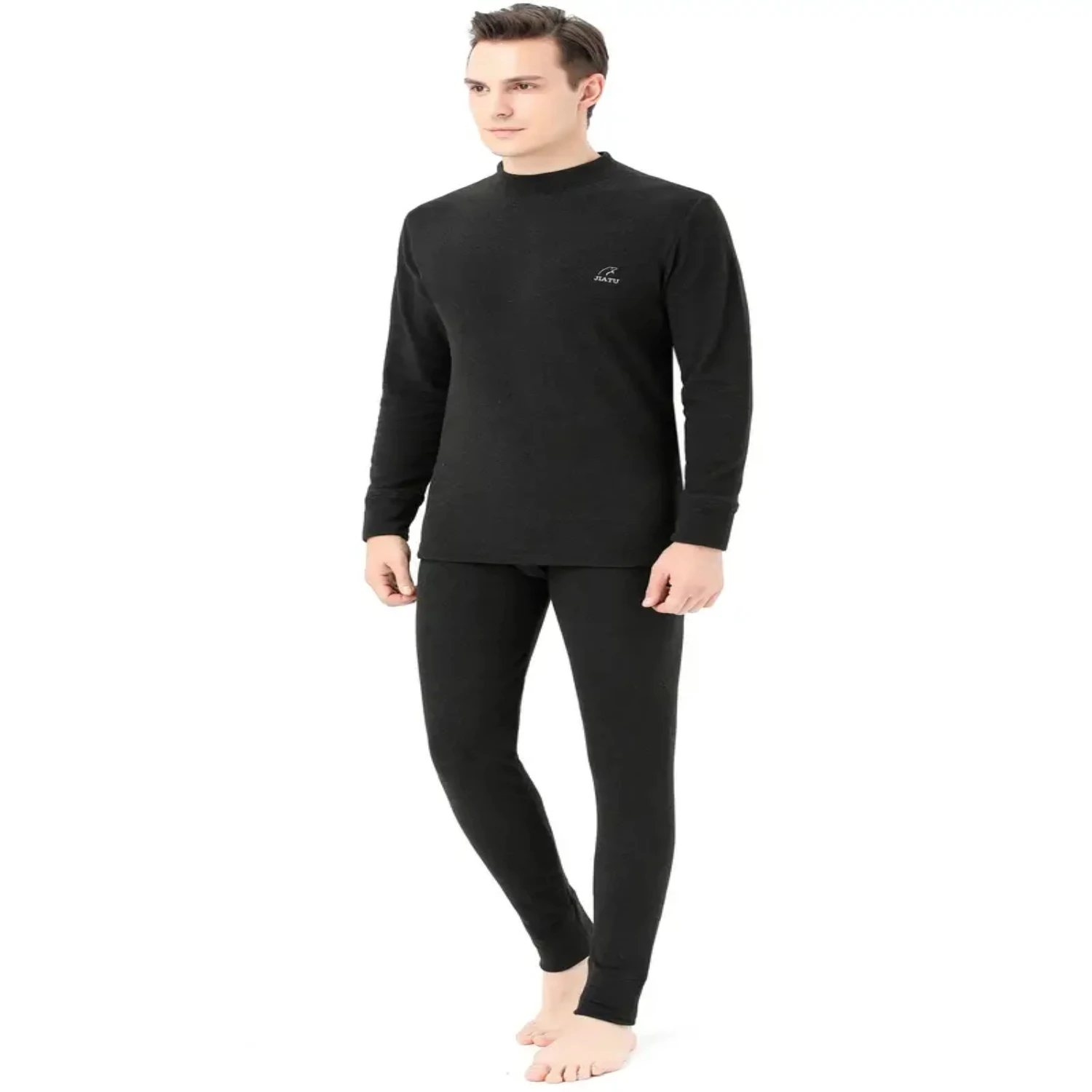 Mens Long Sleeve Crew Neck Base Layer, Thermal Underwear For Cold Weather Womens fishing Men t shirts Uv fishing shirt Huk mens