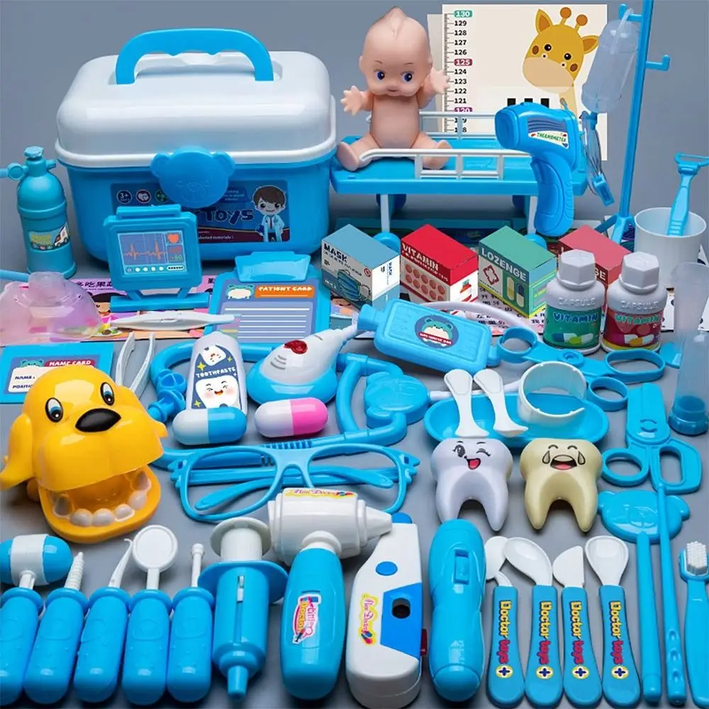 Lustige Rosa Blau Arzt Spielzeug Kunststoff Mini Stethoskop Rollenspiele Zubehör Cartoon Simulation Arzt Set Für Kinder
