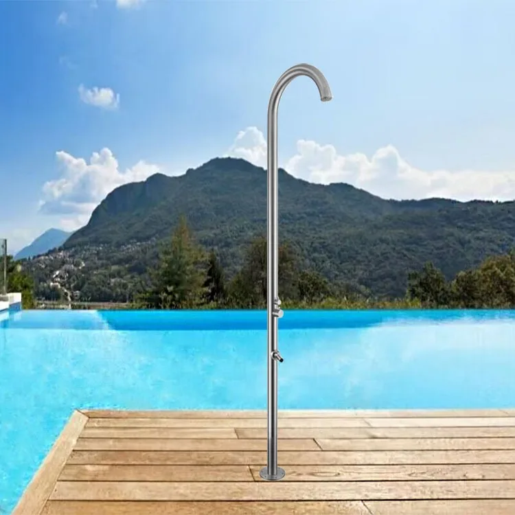 

High Quality Stainless Steel Freestanding Garden Beach Brushed Outdoor Shower Set