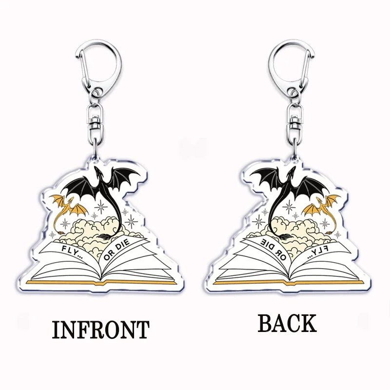 New Basgiath War College Fourth Wing Black Dragon Keychain Pendant Car Key Chain Jewelry Men Children Gifts Accessories