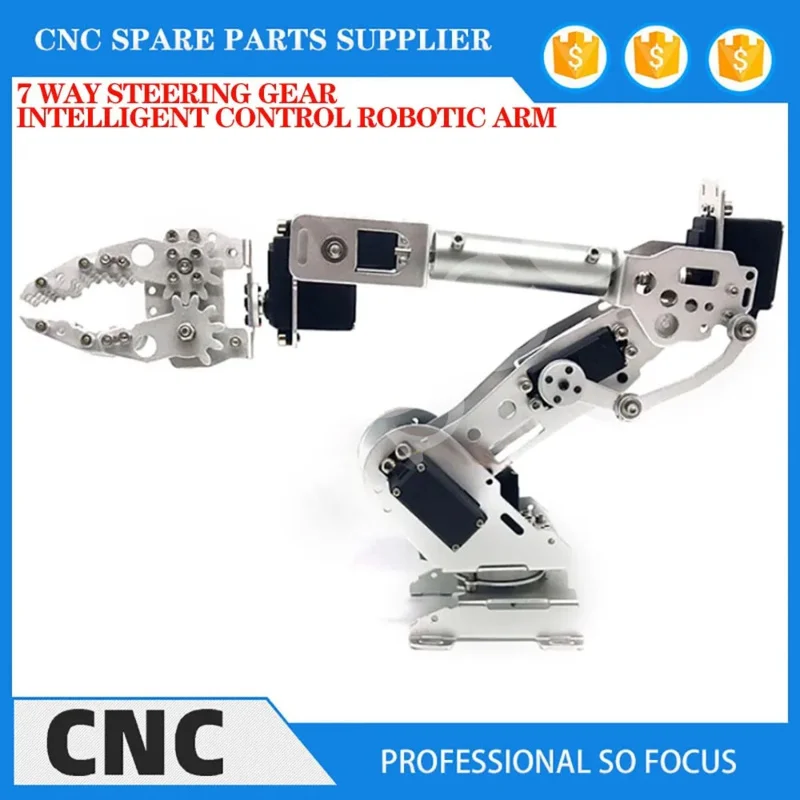 7-way steering gear intelligent control robotic arm with CL4 mechanical claws grabbing/detection/explosion-disposal robot