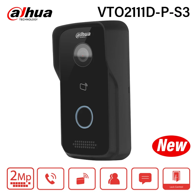 

Камера дверного звонка Dahua 2 МП VTO2111D-P-S3 IP-видеодомофон поддерживает разблокируйте приложение для карт PoE Full Digital H.265 2025 Последняя версия