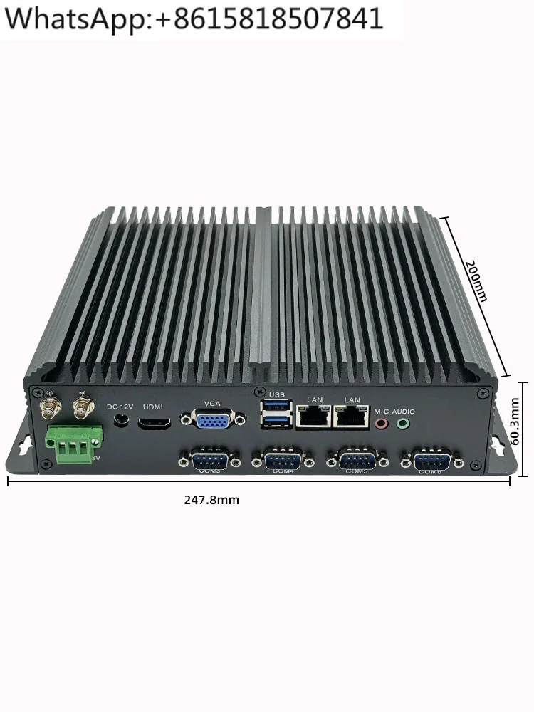 Industrial control host 4G micro-GPIO server Core dual network 6 serial port wide voltage 24V fanless