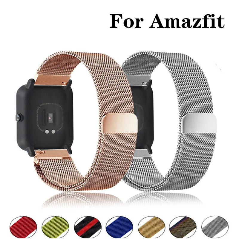 20mm/22mm Magnetic band For Amazfit GTS/2/2e/3/GTS2 Mini/GTR 42mm/47mm/GTR2/3/Pro stratos Metal Watch Bracelet Amazfit bip strap