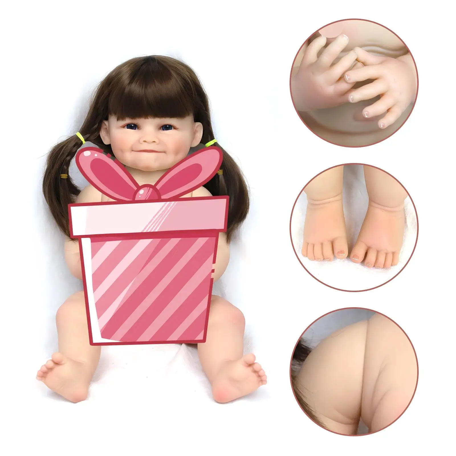 55CM Full Body Raya Zachte Siliconen Vinyl Reborn Peuter Meisje Levensechte 3D Huid Handgemaakte Kunst Pop Speelgoed voor Meisjes Kerstcadeaus