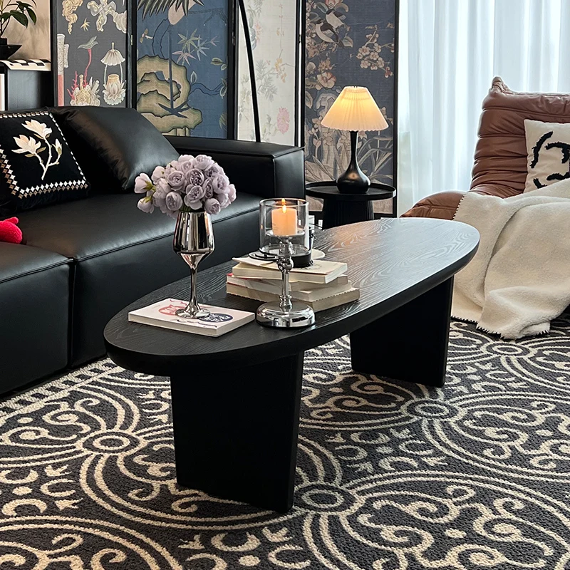 

Современный журнальный/чайный столик в скандинавском стиле из массива тикового дерева с шелковистой отделкой, нестандартной формы, для гостиной