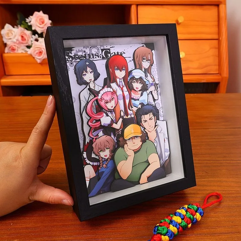 

Genuine Steins;Gate Makise Kurisu Family portrait 3D peripheral figurine decoration painting table Christmas gift