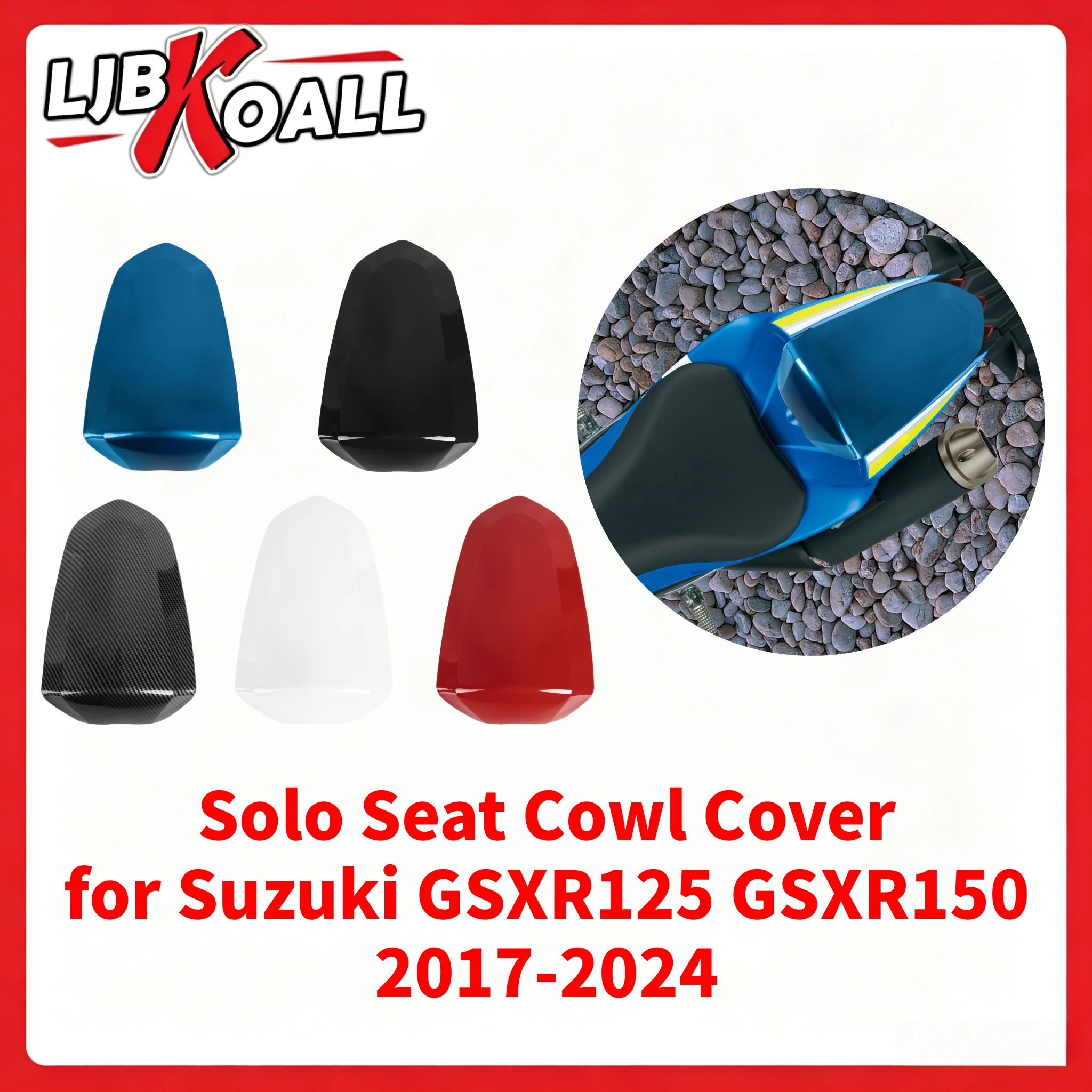 Solo Seat Cowl Cover for Suzuki GSXR125 GSXR150 2017-2024 Motorcycle Single Solo Fairing Rear Pillion Passenger Cowl Kits