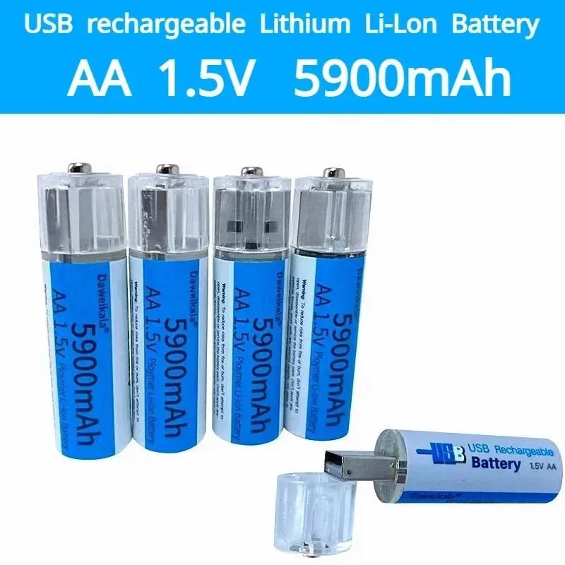 

AA 1.5V battery 5900mAh USB rechargeable lithium ion battery AA 1.5V battery for Remote Control Toy light Batery