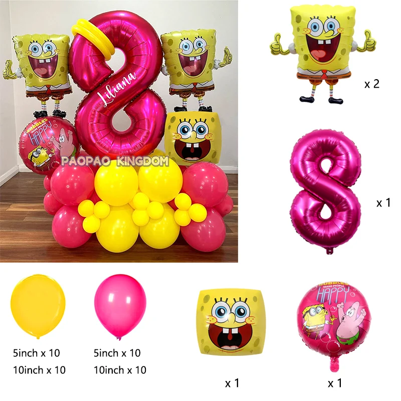 Niedliche SpongeBob Schwammkopf Aluminiumfolien-Ballons für Kindergeburtstage, Babypartys, Eventdekoration und Partyzubehör – Detail 17