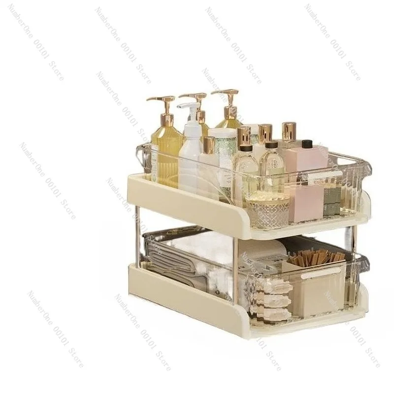 Bathroom Sink Organizer Pull Out Storage Box Kitchen Cabinet Drawer Storage Basket Multi Layer Organizer