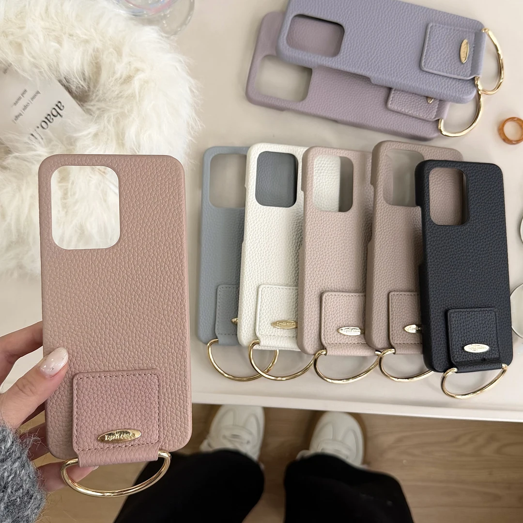 

Fashion Leather Case For OPPO Find X8 Pro Find X7 Ultra Oppo Reno 14 Pro 11A 13A A5X 5G Phone Cover With Handheld Hanging Ring