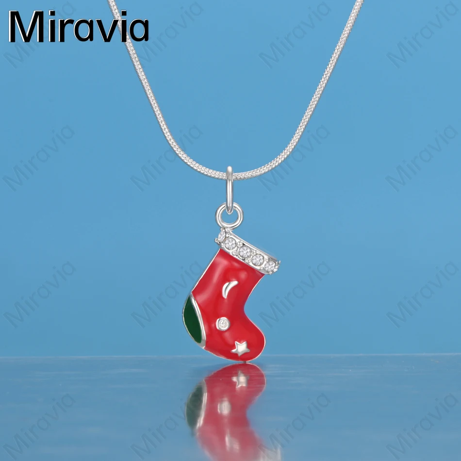 

Miravia 925 Sterling Silver Red Stocking Pendant Necklace For Women, Commuter Accessory, Christmas Gift Jewelry