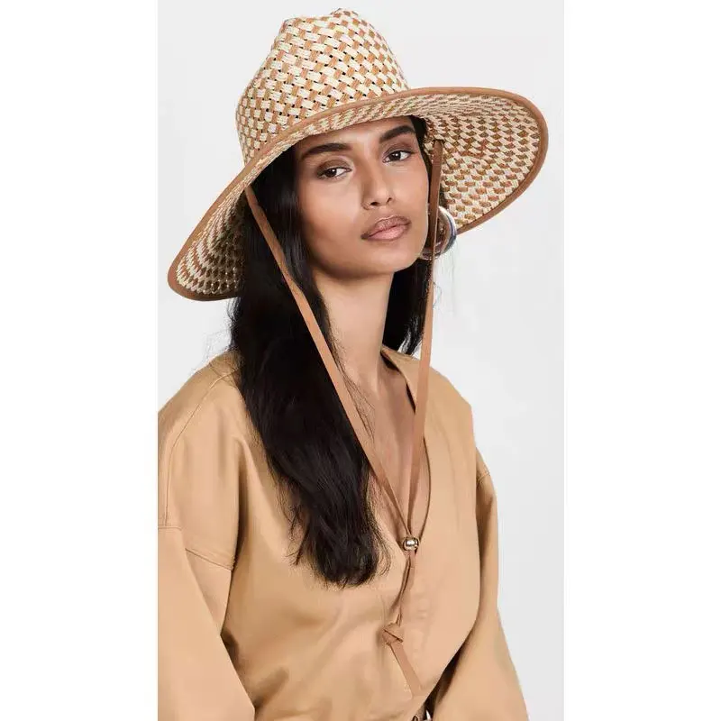 European American Summer Fashion Casual Two-color Hand Woven Large Brim Paper Straw Jazz Hat For Men Women Caps Designer Hats