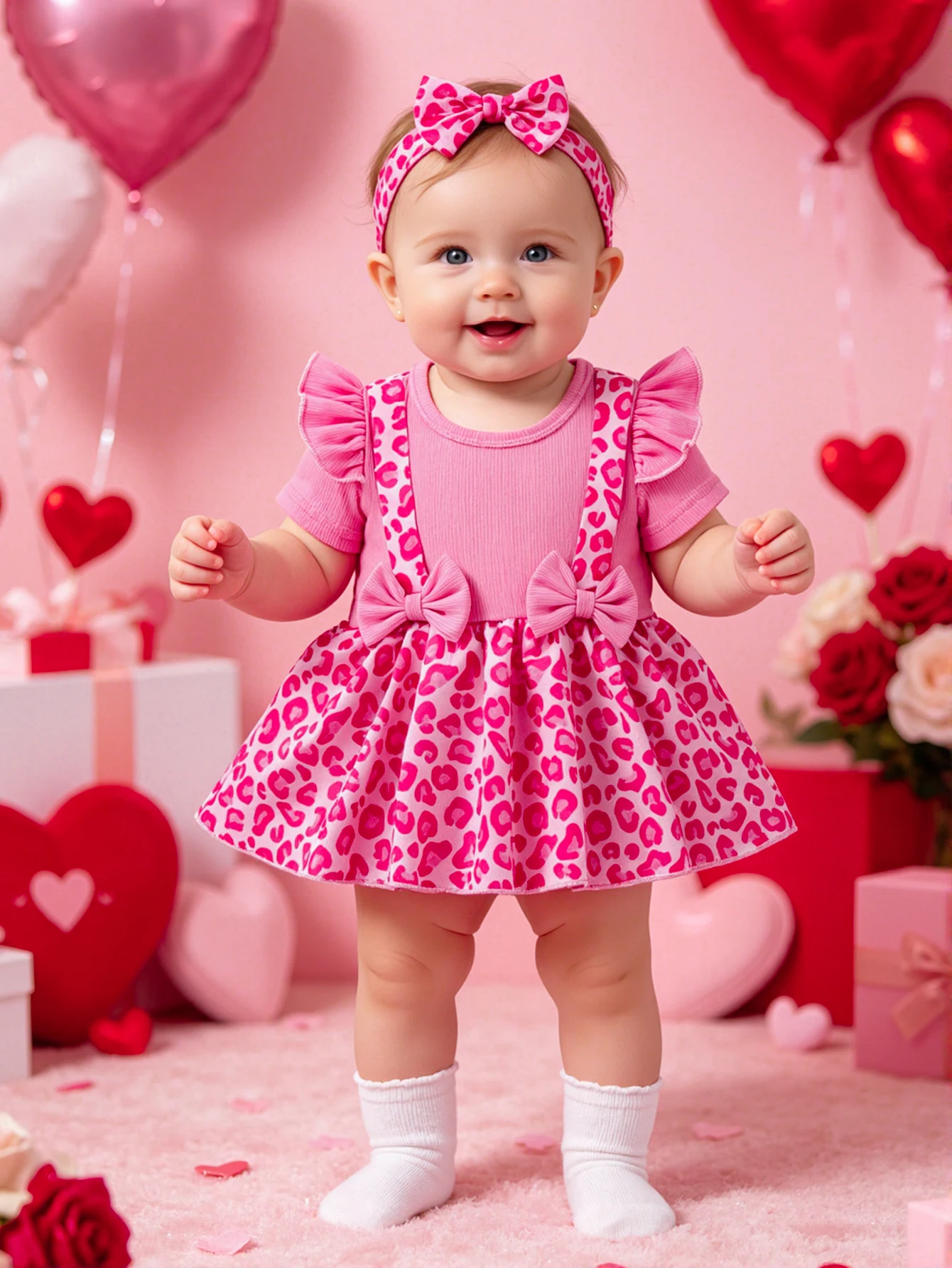 vestido-rosa-com-estampa-de-leopardo-para-meninas-conjunto-com-faixa-para-cabeca-vestido-de-malha-com-manga-curta-e-babados-2-pecas-roupa-de-verao-para-bebes